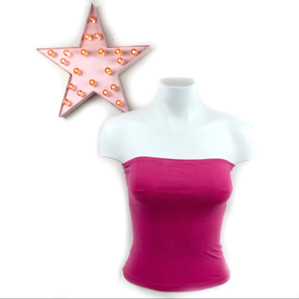 🛍4/$20 LE CHÂTEAU Vintage 90s Hot Pink Tube Top